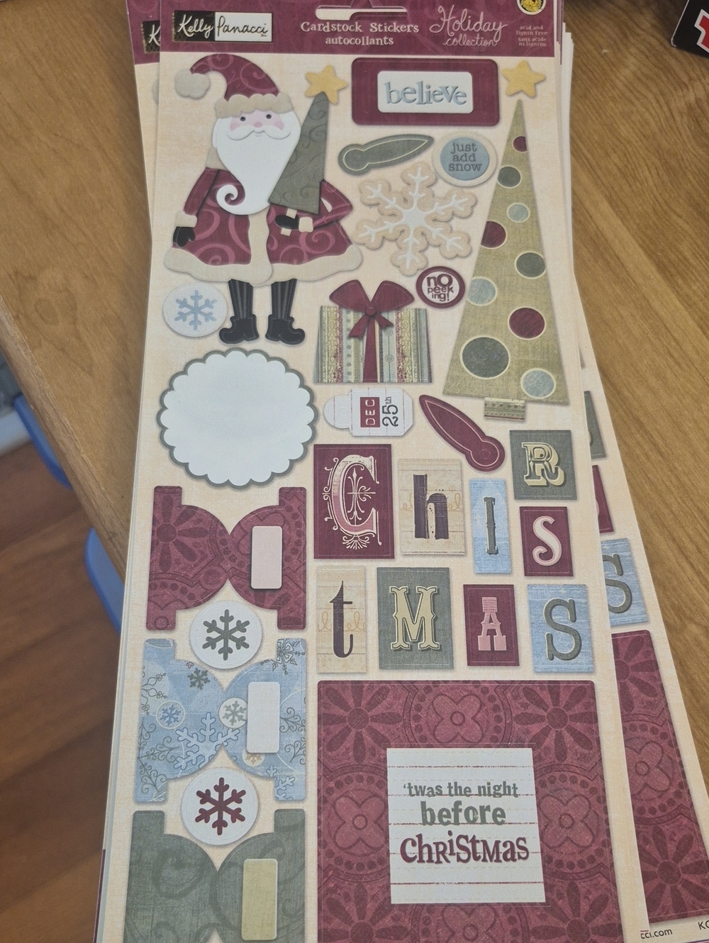 Holiday Christmas Sticker Sheet - Believe Santa & Tree